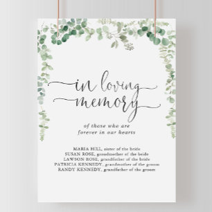 Poster Enseigne géométrique à l'eucalyptus en souvenir ai