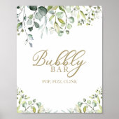 Poster Enseigne Greenery aquarelle bulle bar pop fizz cli (Devant)