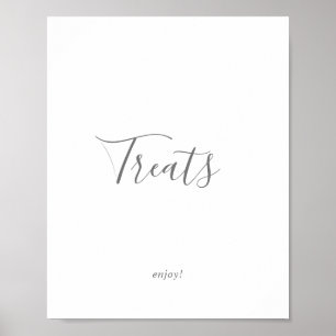 Poster Enseigne Minimaliste Argentée pour Friandises