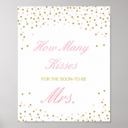 Poster Enseigne modifiable Devinez combien de baisers pou (Devant)