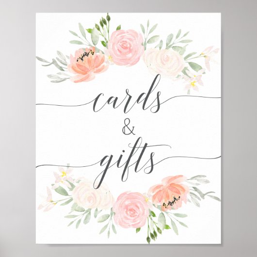 Poster Enseigne Pastel Blush Cadeaux et Cartes (Devant)