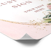 Poster Enseigne personnalisée Boho Moderne Rose Pâle et V (Coin)