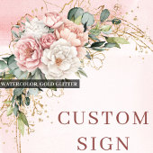 Poster Enseigne personnalisée Boho Moderne Rose Pâle et V