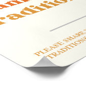 Poster Enseigne personnalisée de traditions familiales au (Coin)