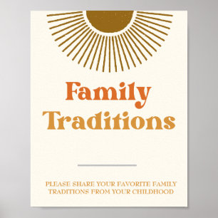 Poster Enseigne personnalisée de traditions familiales au