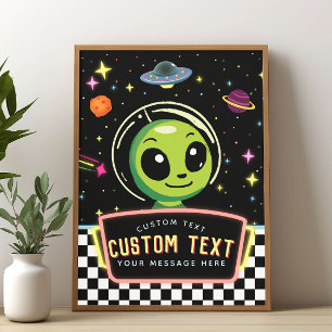 Poster Enseigne personnalisée NeonGalaxy Espace Alien pou