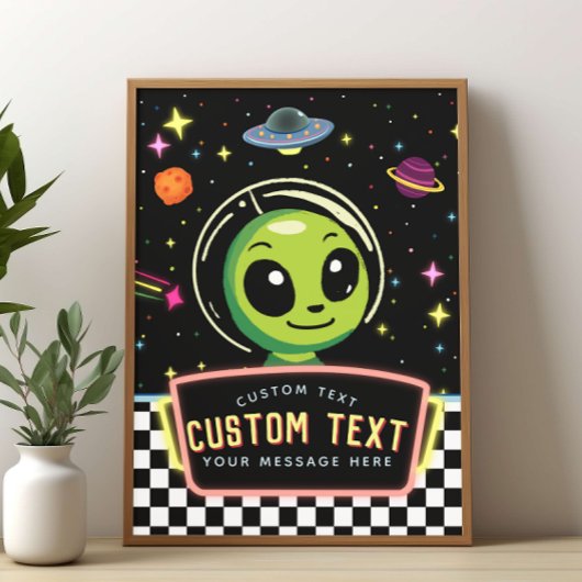 Poster Enseigne personnalisée NeonGalaxy Espace Alien pou