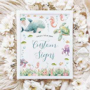 Poster Enseigne personnalisée pour Baby Shower sur le thè
