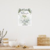 Poster Enseigne verte succulente Eucalyptus pour thé de b (Cuisine)