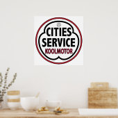 Poster Enseigne Vintage Cities Service koolmotor (Cuisine)