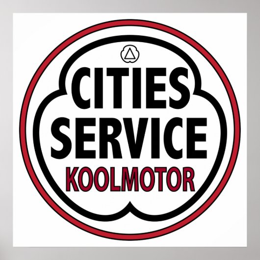 Poster Enseigne Vintage Cities Service koolmotor (Devant)