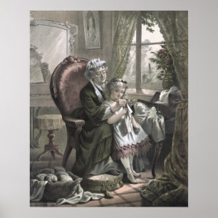 Poster Enseignement vintage de grand-mère Kitting à grand