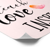 Poster Enseigner Amour Inspirer Enseignants Rose (Coin)