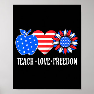 Poster Enseigner Amour Liberté Drapeau USA Patriotique En