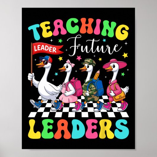 Poster Enseigner aux futurs leaders Prof fou de canard Do (Devant)