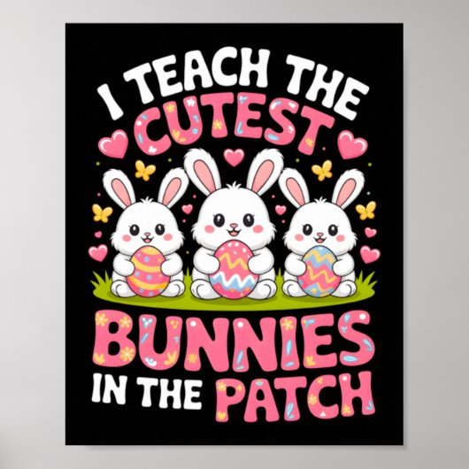 Poster Enseigner aux lapins les plus mignons dans le patc (Devant)