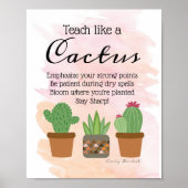 Poster Enseigner Comme Un Cactus Mur De Professeur Imprim (Devant)