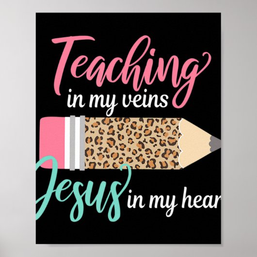 Poster Enseigner dans mes veines Jésus dans mon coeur chr (Devant)