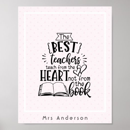 Poster ENSEIGNER DU COEUR Pas UN LIVRE ENSEIGNANTS Nommés (Devant)