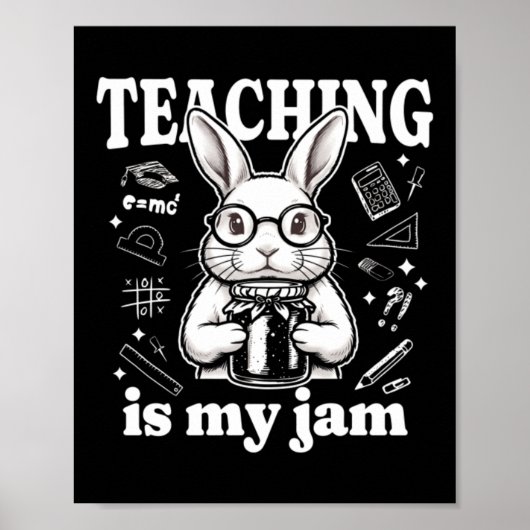 Poster Enseigner est ma passion - Lapin mignon (Devant)