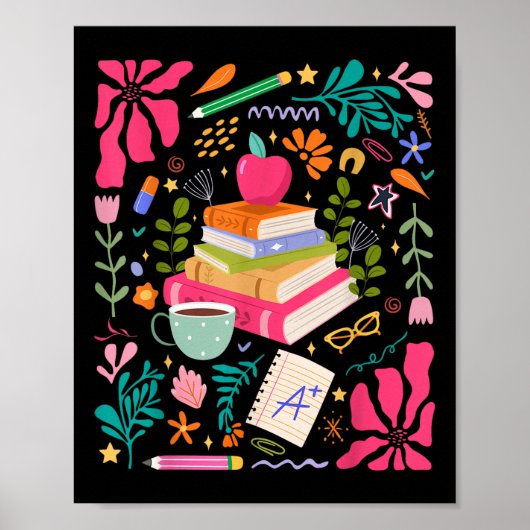 Poster Enseigner l'amour Inspirer Fleur Enseignant Premie (Devant)
