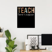 Poster Enseigner l'amour inspirer léopard retour à l'écol (Bureau à domicile)