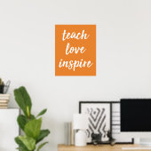 Poster Enseigner l'inspiration d'amour | Phrase inspirant (Bureau à domicile)