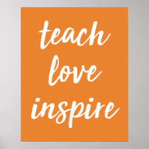Poster Enseigner l'inspiration d'amour Phrase inspirant