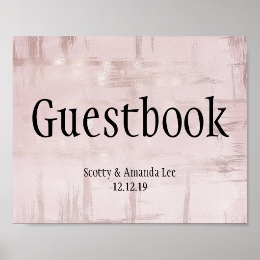 Poster Enseignes de mariage personnalisables Rose Gold & (Devant)