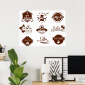 Poster Enseignes d'étiquette de maison de café (Bureau à domicile)