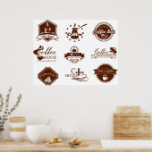 Poster Enseignes d'étiquette de maison de café (Cuisine)