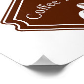 Poster Enseignes d'étiquette de maison de café (Coin)