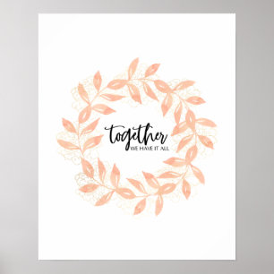 Poster Ensemble Citation avec Feuilles coralliens