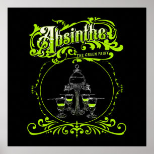 Poster Ensemble d'Absinthe Illustré Vintage