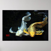 Poster Ensemble dans Love/Gold & Silver Poisson Koi (Devant)