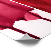 Poster Ensemble d'aquarelle rouge abstrait peint à la mai (Coin)