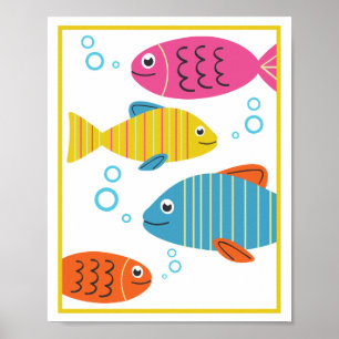 Poster Ensemble d'art imprimé personnalisé pour enfants s
