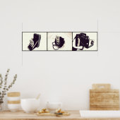 Poster Ensemble de 3 vieilles caméras (Cuisine)