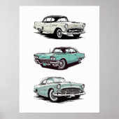 Poster Ensemble de 3 voitures anciennes. (Devant)