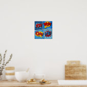 Poster Ensemble de bulles comiques dans le style Pop Art (Cuisine)