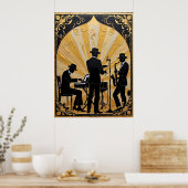 Poster Ensemble de Jazz doré (Cuisine)