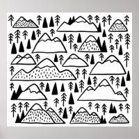 Ensemble de montagnes dessinées à la main. collect