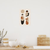 Poster Ensemble de portraits figuratifs abstraits | Scan (Cuisine)