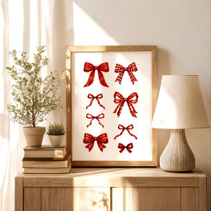 Poster Ensemble de ruban rouge Coquette Cottagecore vinta