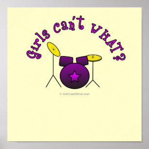 Poster Ensemble de tambours - violet