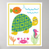 Poster Ensemble d'impression d'art de créatures marines p (Devant)