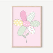 Poster Ensemble d'impression d'art de patchwork : Fleur s