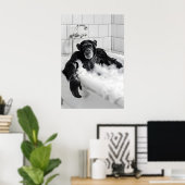 Poster Ensemble d'impression de bain moussant de singe dr (Bureau à domicile)