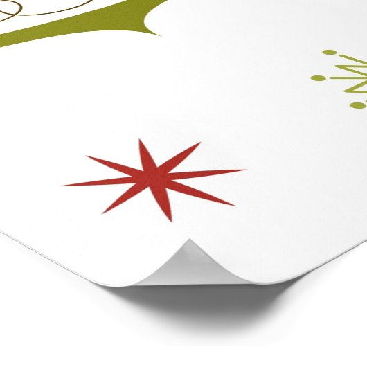 Poster Ensemble d'ornements de Noël rétro (Coin)