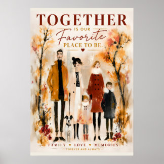 Poster Ensemble Famille Amour Souvenirs